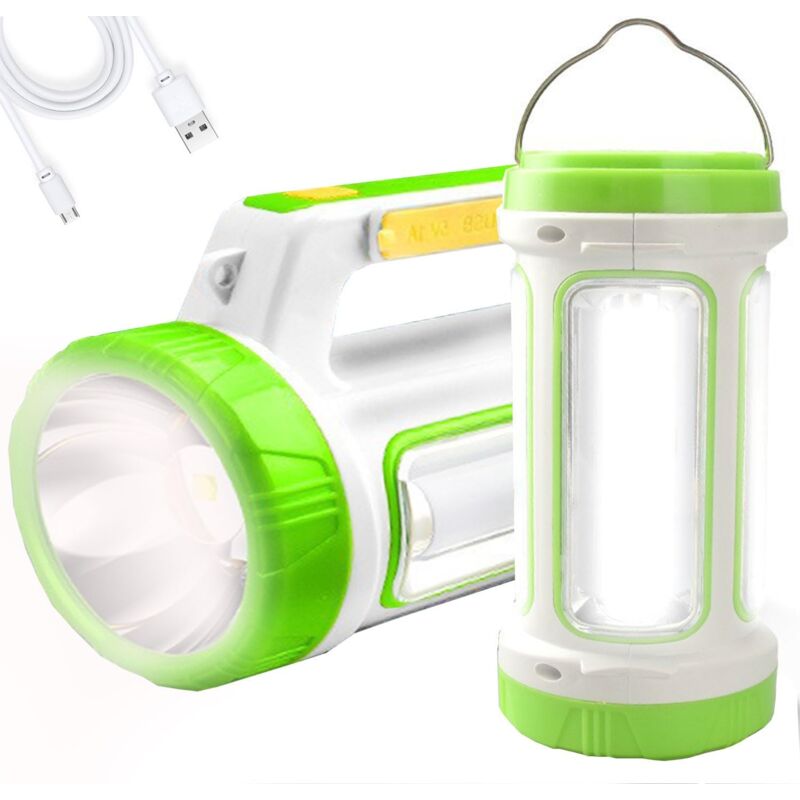 Projecteur LED, lampe de poche solaire rechargeable ultra-lumineuse 10 000 lm, lampe de camping multifonctionnelle, 5 modes d'éclairage, batterie