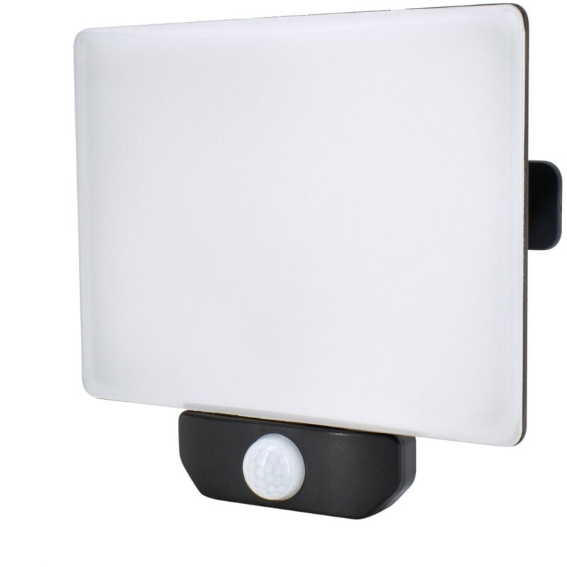 Projecteur led lfx 50W - Blanc Naturel 4000K - 4500 Lumens - IP65 - Détecteur pir - Noir
