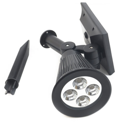 Projecteur Led Lumière Blanche Avec Panneau Solaire Piquet De Jardin Ip65