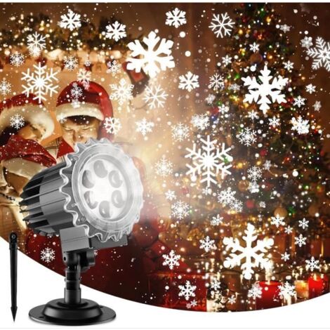 Projecteur LED Lumineux - Design Flocon de Neige - Étanche IP65 - Angle Réglable 180° - Idéal pour Noël et Fêtes