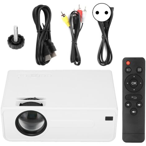 Projecteur LED Mini 4 Pouces Portable HD WiFi, Compatible 100-250V avec Prise UE