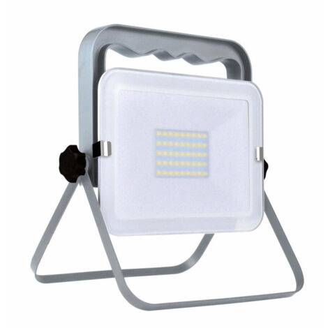 Projecteur LED Mirano sur pied 30W argenté-blanc