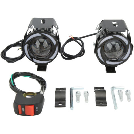 Projecteur LED multicolore pour moto - Universel, clignotant, feux de route et de croisement, IP68, pour voiture, camion, bateau