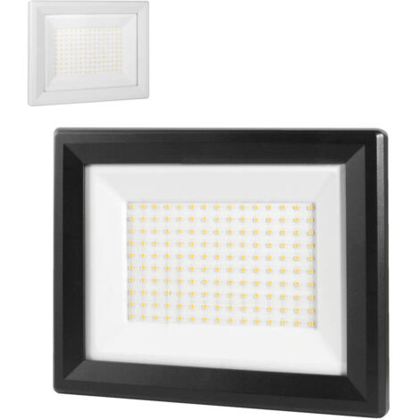 Projecteur LED Noir 100W, 11000 lumens, IP65, 4000K Blanc-neutre, connecteur rapide, fixation orientable 3D - Tibelec