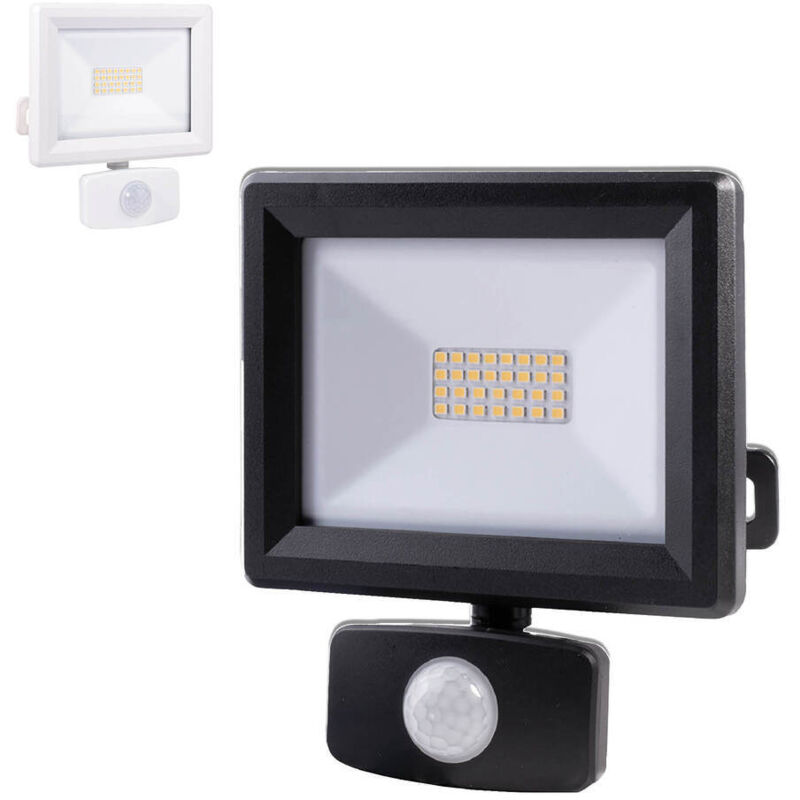 Projecteur led Noir 20W, 1880 lumens, IP65, 4000K Blanc-neutre, détecteur de mouvement 3 réglages, connecteur rapide, fixation orientable 3D Tibelec Projecteur led Noir 20W, 1880 lumens, IP65, 4000K Blanc-neutre, détecteur de mouvement 3 réglages, connecteur rapide, fixation orientable 3D Tibelec
