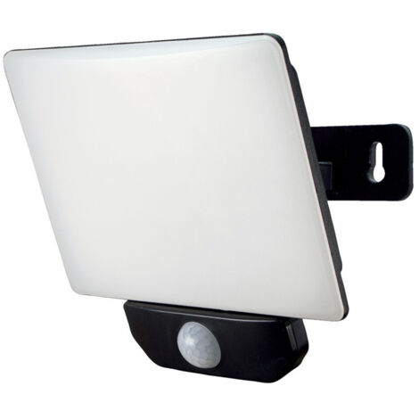 Projecteur LED Noir 30W,  2500 lumens, IP44, 4000K, détecteur de mouvement, éclairage écran 100%, fixation orientable, garantie 5 ans - Tibelec