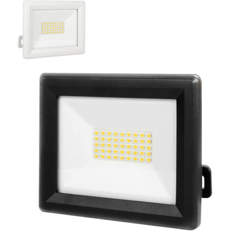 Projecteur LED Noir 30W, 3300 lumens, IP65, 4000K Blanc-neutre, connecteur rapide, fixation orientable 3D - Tibelec