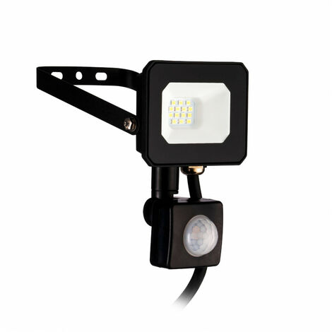 PROJECTEUR LED NOIR AVEC DECTECTEUR 10W 850 LUM 4000K IP44