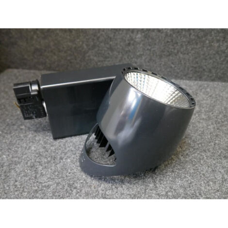 Projecteur LED noir orientable pour rail 3 allumages 188x164x260mm 40W 4000K 4000lm 40-80° alim 230V Ikar 023 ARIC