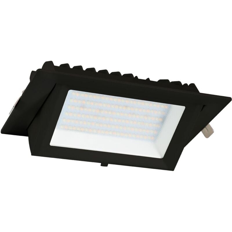 Spot Downlight led 38W Rectangulaire Orientable 130 lm/W lifud Coupe 210x125 mm Noir 3000K Blanc chaud