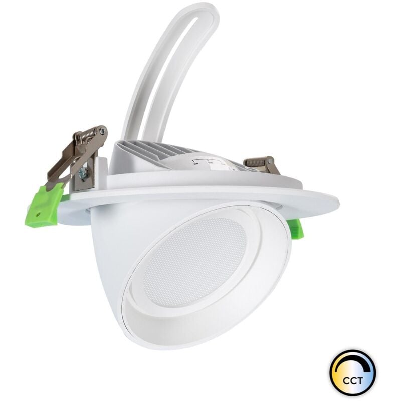 Downlight led 38W Rond Orientable osram cct 120 lm/W lifud Coupe ø 170 mm No Flicker Sélectionnable (chaud-neutre) (2700K - 3500K - 4000K)