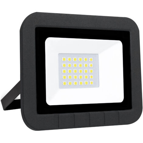 Projecteur LED plat Matel noir IP65 10W chaud