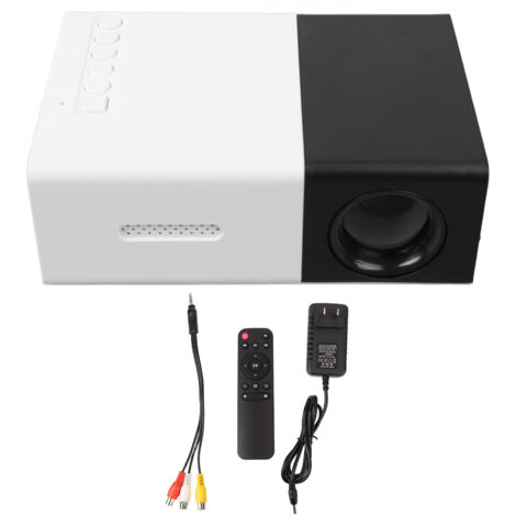 Projecteur LED Portable 1080P HD pour Enfants, Angle de Projection Réglable, Home Cinéma, Prise US 100‑240V, Noir et Blanc