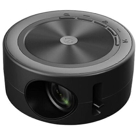 Projecteur LED portable YT200, mini projecteur USB avec haut-parleur intégré, noir