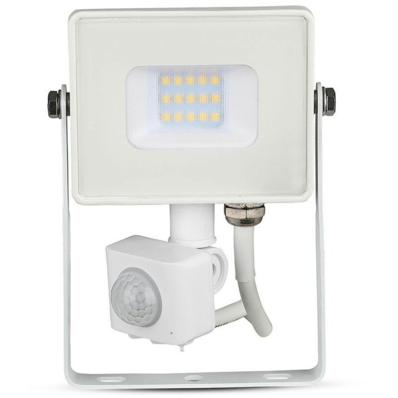 Pro VT-10-S projecteur led 10W chip samsung smd avec sensor pir 3000K slim blanc IP65 - sku 433 - V-tac