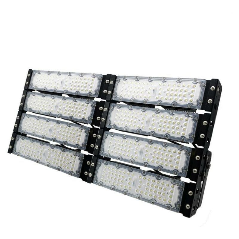 Silamp - Projecteur led Puissant Industriel 400W IP65 Noir - Blanc Froid