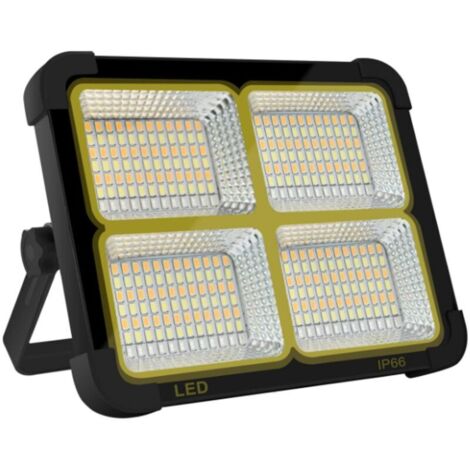 Projecteur LED Rechargeable 100W, Lumière de Travail Lanterne Portable avec Panneau Solaire, 6000mAh USB Lampe Rechargeable, po