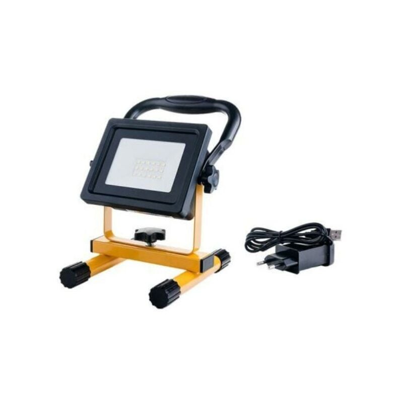 Optonica - Projecteur led Rechargeable 20W Portable IP44 jaune - Blanc Froi