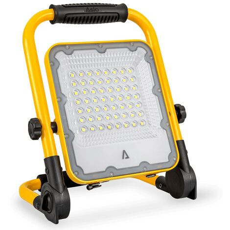 Projecteur LED rechargeable 50W 1800Lm 6000K Extérieur/Intérieur 3 modes Autonomie 4-12h ASLO