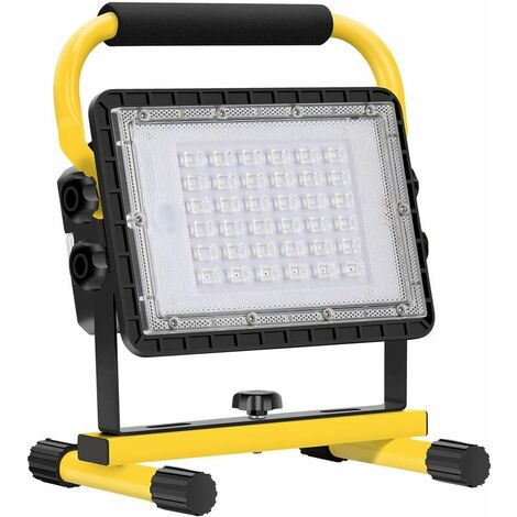 Projecteur LED Rechargeable, 60W Projecteurs pour Chantier 20800mAh Rechargeable LED Lampe de Travail Lumières de Sécurité d'urgence étanche pour Atelier, Garage, Terrasse, Jardin