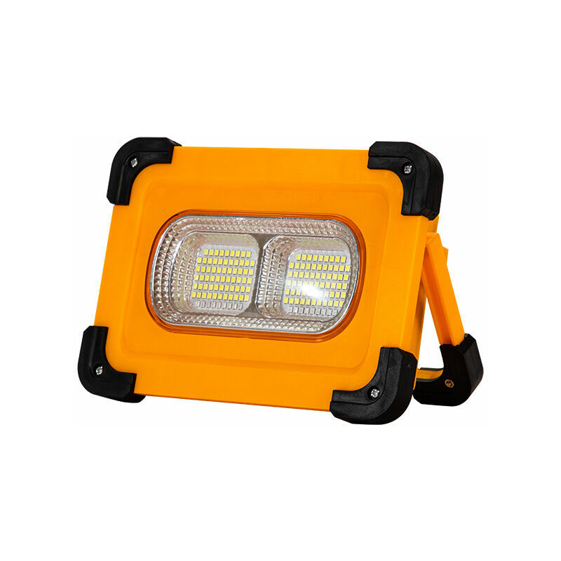 ZVD - Projecteur led rechargeable 100W pour chantier - Lampe de travail portable avec panneau solaire, 4 modes super brillants - Camping, bricolage