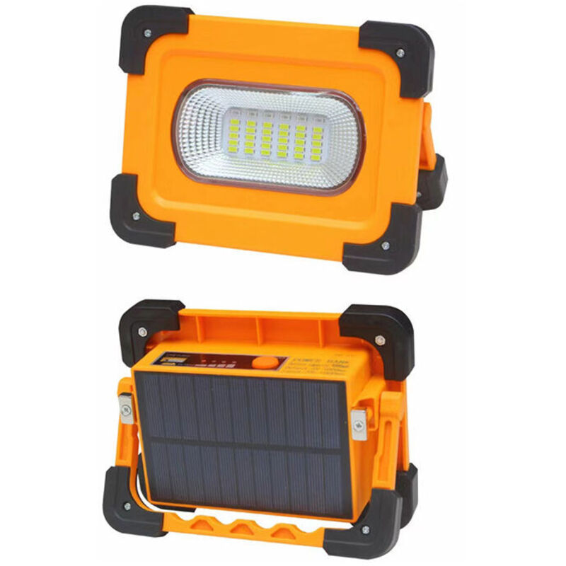 Projecteur led rechargeable Lampe de travail solaire, projecteur portable de sécurité étanche, batterie 9000mAh pour le camping, l'entretien de la