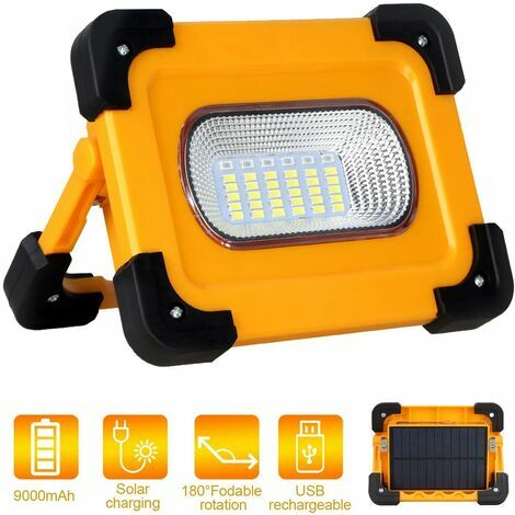 Projecteur Chantier Rechargeable Rechargeable Projecteur Led Lampe Portable 2400lm Projecteur Spot Projecteur Projecteur Pour Camping En Plein Air Lampes Avec Chargeur 50 W 36 