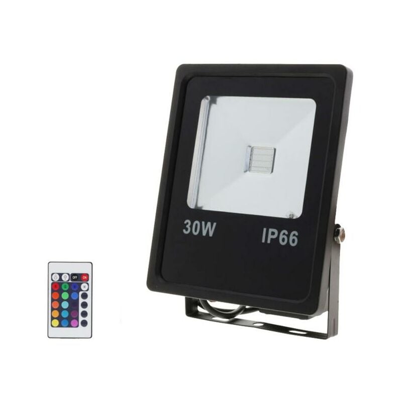 Silumen - Projecteur led rgb 30W Extérieur IP66 Plat noir