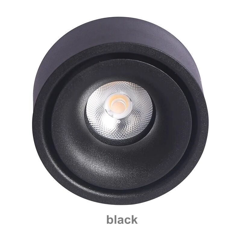 Projecteur LED rond à intensité réglable, montage en surface, COB, trou libre, plafonnier 7W , pour salon Lumière blanche 6000k