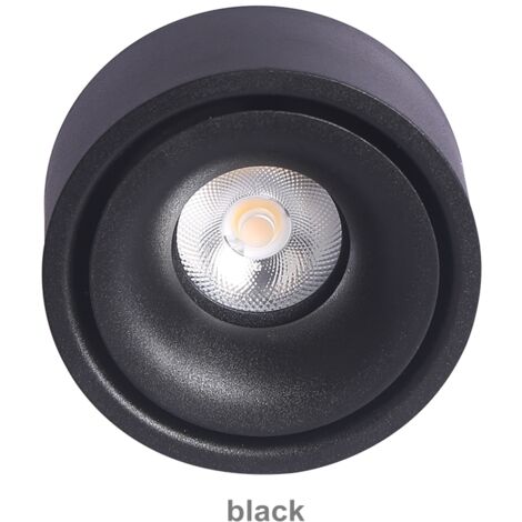 Projecteur LED rond à intensité réglable, montage en surface, COB, trou libre, plafonnier 7W , pour salon Lumière blanche 6000k