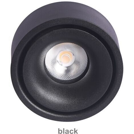 Projecteur LED rond à intensité réglable, montage en surface, COB, trou libre, plafonnier 7W , pour salon Lumière blanche 6000k
