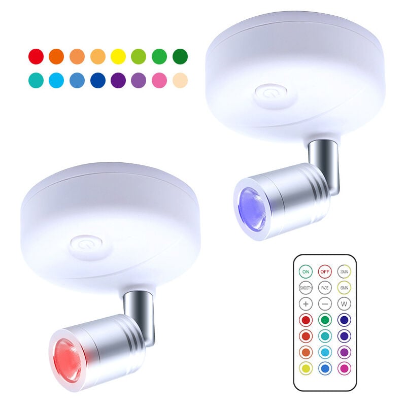 Fitags - Projecteur led sans fil à piles avec télécommande, éclairage de jeu de fléchettes Lampe d'accent pour éclairage de photos rotatives pour