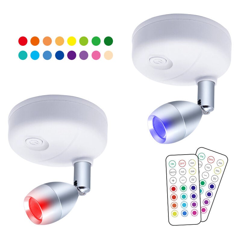 Projecteur led sans fil à piles avec télécommande, éclairage de jeu de fléchettes Lampe d'accent pour éclairage de photos rotatives pour escalier de