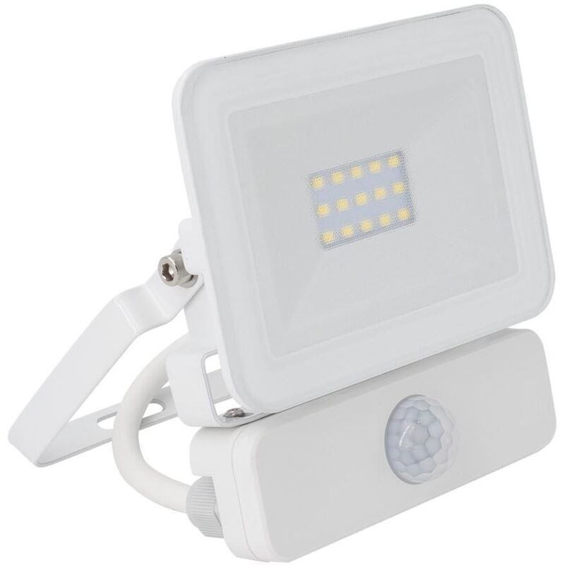 Projecteur led Slim Crystal 120lm/W 10W IP65 avec Détecteur de Présence pir 4500K Blanc neutre