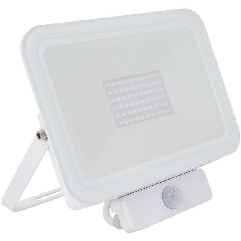 Projecteur led Slim Crystal 120lm/W 50W IP65 avec Détecteur de Présence pir 4500K Blanc neutre