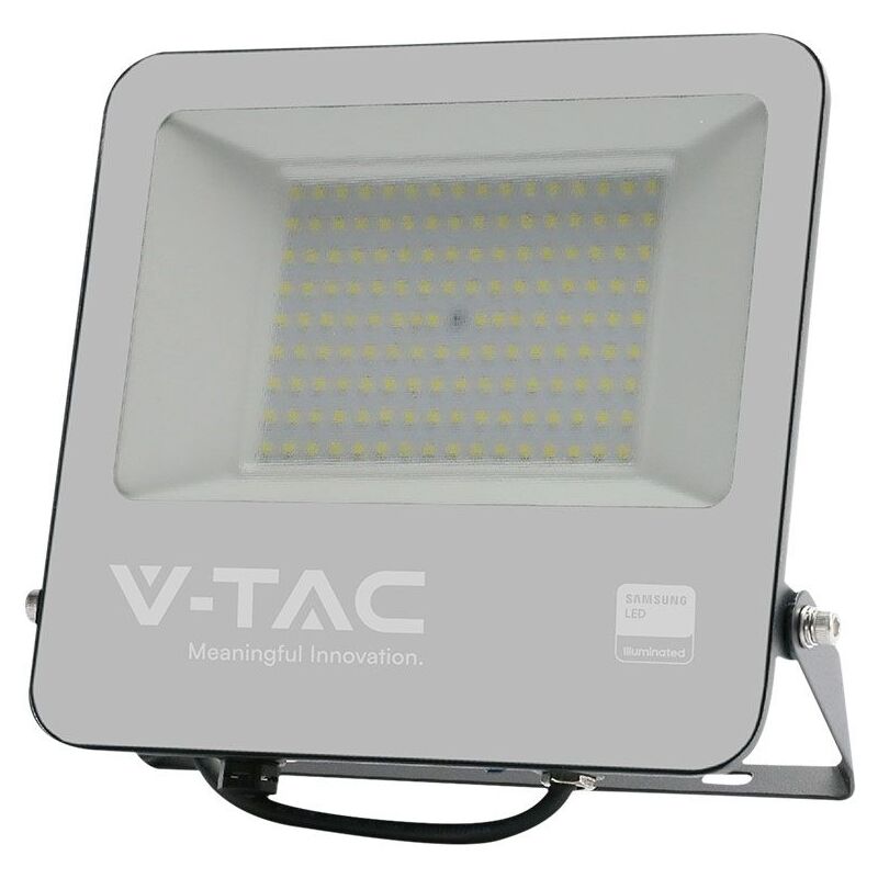 Phare led V-tac pro VT-44104 100W Chip smd Samsung corps noir - verre gris lumière naturelle 4000K IP65 - 23440