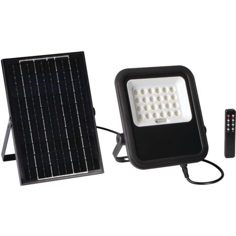 Projecteur LED solaire 10W noir IP65 télécommande Kanlux