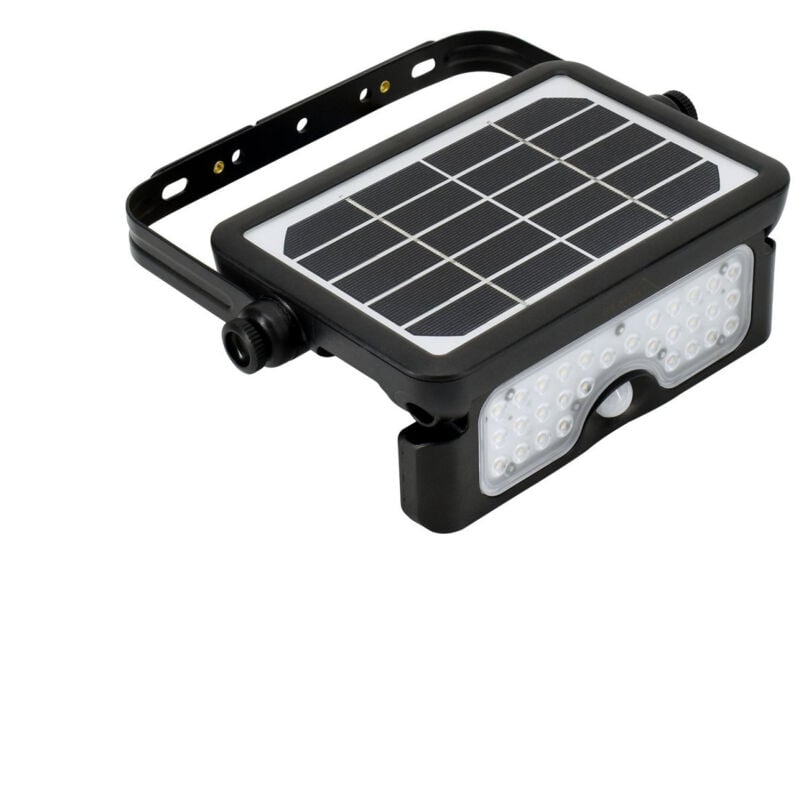 Bemko - Projecteur led solaire solen - 5W - 500lm - 4000K - IP65 - Noir - Détecteur pir