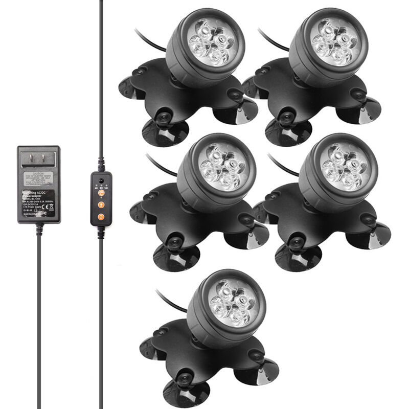 Projecteur LED sous-marin RVB, réglable à 360°, submersible IP68, éclairage de paysage avec télécommande pour extérieur, jardin, piscines, étangs