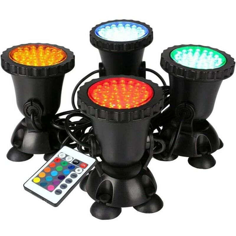 Projecteurs LED Submersibles imperméables RGB Lampe spot, Eéglable IP68 Étanche Lampe Lumières pour Extérieur, Jardin, Piscine, Étang [Classe
