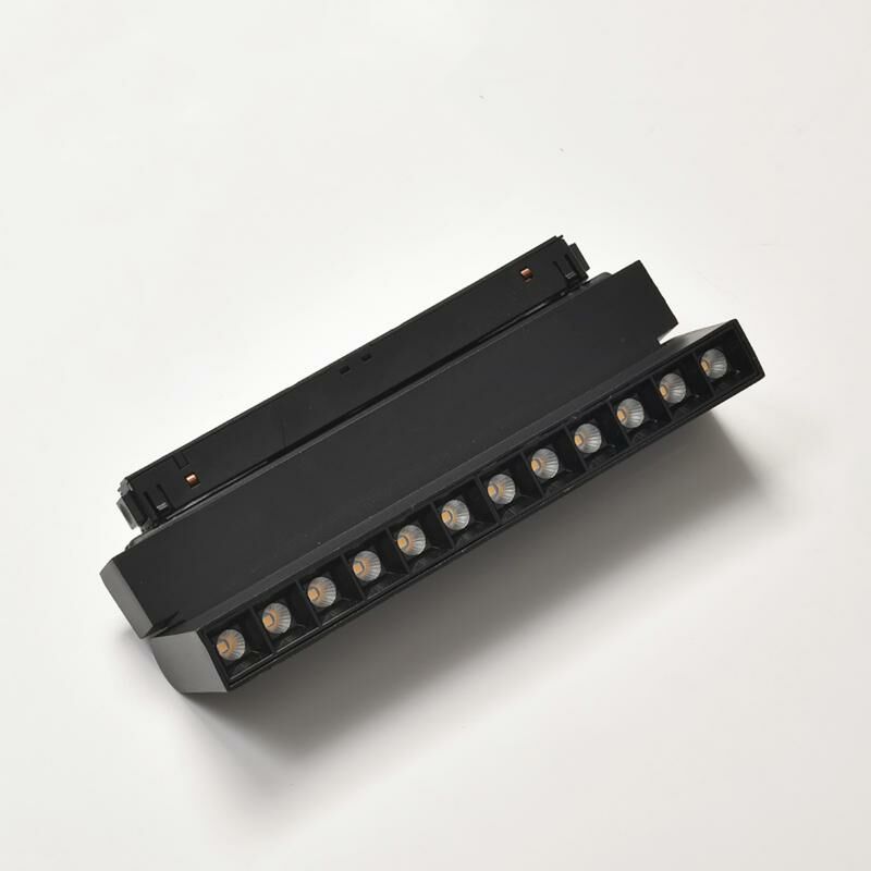 Projecteur led sur Rail Magnétique 48V dc 12W noir Orientable - Blanc Neutre 4000K - 5500K Silamp