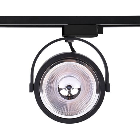Projecteur LED sur rail monophasé AR111 GU10 - Noir