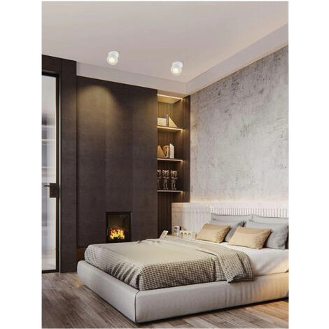 Projecteur Led Surface Orientable 7w Lumière Naturelle Froide Ip20 Blanc F-7w-b