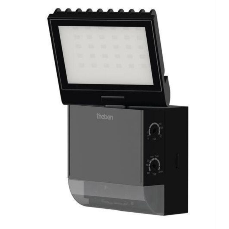 1020801 theLeda S8-100 bk Projecteur led i Détecteur de mouvement intégré i Noir i Montage mural i Couleur de lumière 4000 k i Angle de détection