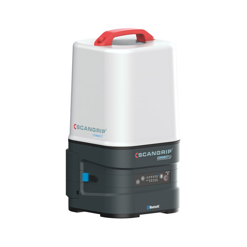 Area 10 connect : lampe de travail offrant jusqu'à 10000 lumens. Contrôlable via bluetooth, avec gradation sur 5 niveaux. Compacte, portable et