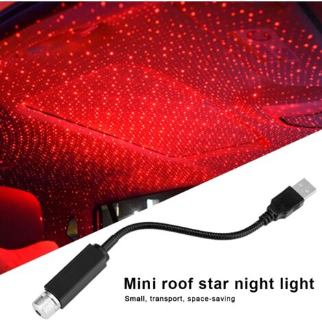 Projecteur LED USB Voiture - Plafonnier Éclairage Rouge Ambiance Étoilée