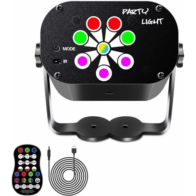 Tinor - usb Lumière de fête led activée par le son Disco Light avec télécommande rgb dj Light Éclairage de scène uv pour Garden Home Karaoké Bar Party