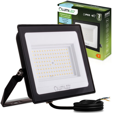 Projecteur LED ZUNA2 100 W 9 000 lm 6 500 K IP65 Noir LUMILED