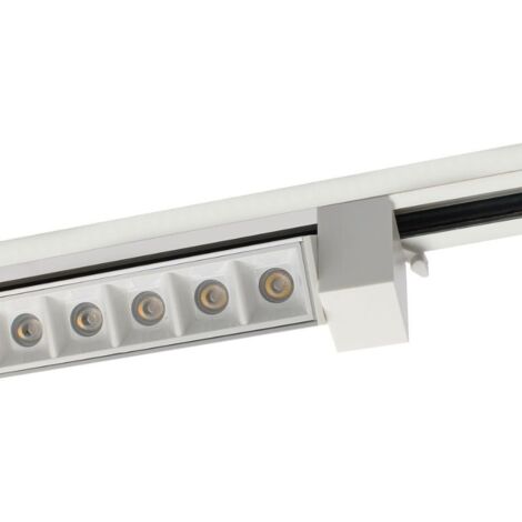 Projecteur Linéaire sur Rail Monophasé 20W 33cm Blanc - Blanc Chaud  - SILUMEN