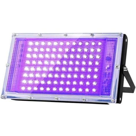 Projecteur lumière noire 100W, Luminaire UV Puissant, 395 nm, Etanche IP66, peut être utilisé pour les Soirées à la Lumière Noire, les Affiches Fluorescentes (un paquet)